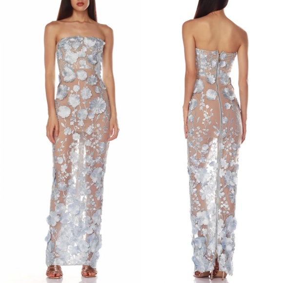 Bronx and Banco Dresses & Skirts - BEST Bronx and Banco Jasmine Maxi Dress Gown Powder Blue Floral Event Cocktail